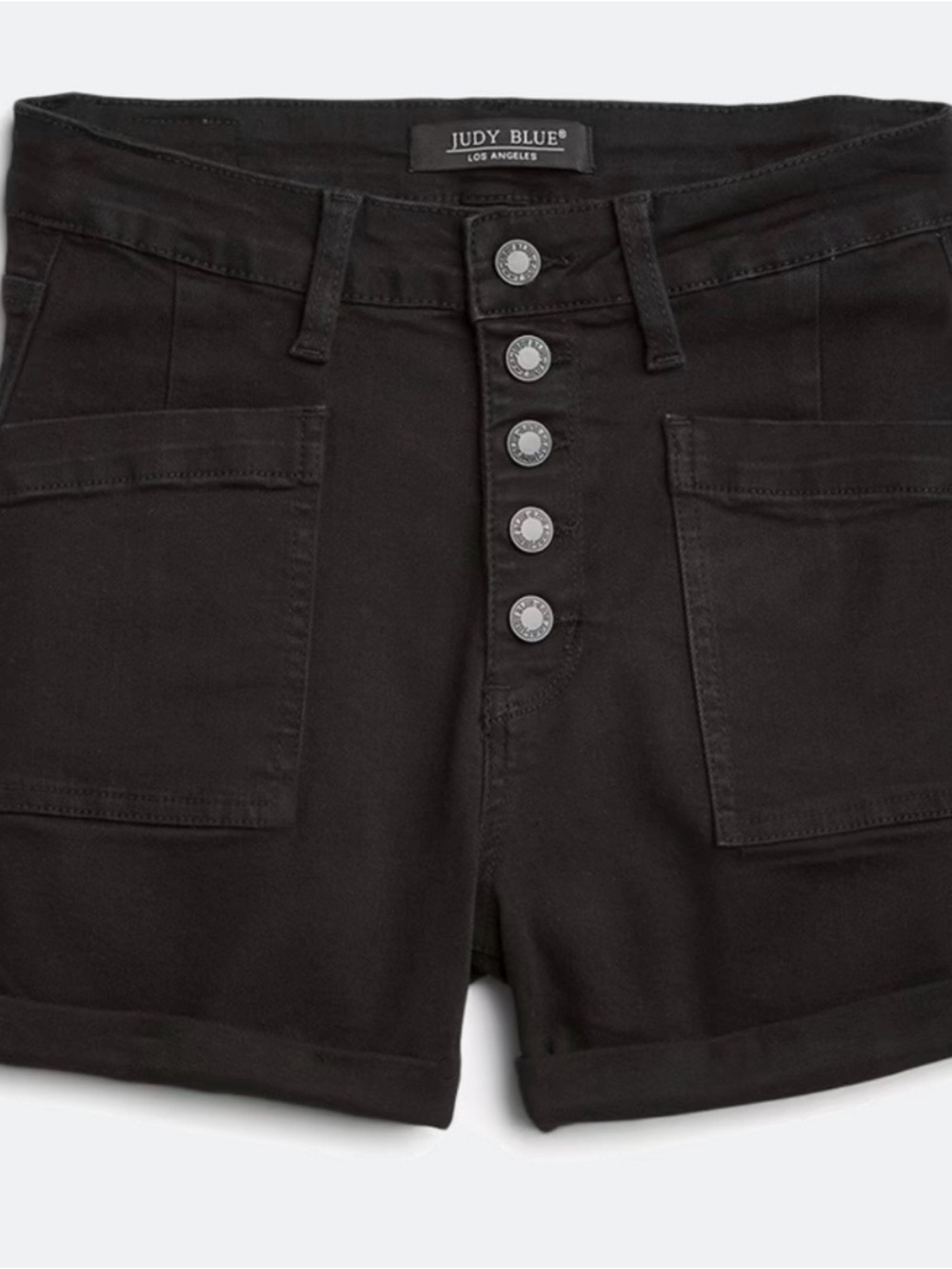 JUDY BLUE - Kacey High Rise Exposed Button Fly Cargo Pocket Cuffed Short